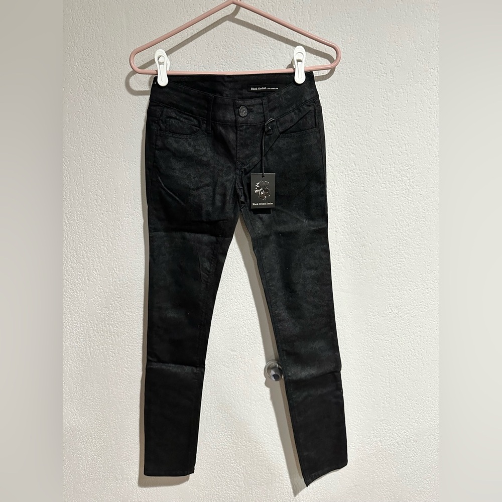 Black Orchid Muted Lace Detail Jeggings NWT